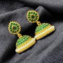 Sona Covering Austrian  Stone And Pearl Drop Jhumki Earrings