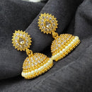 Sona Covering Austrian  Stone And Pearl Drop Jhumki Earrings