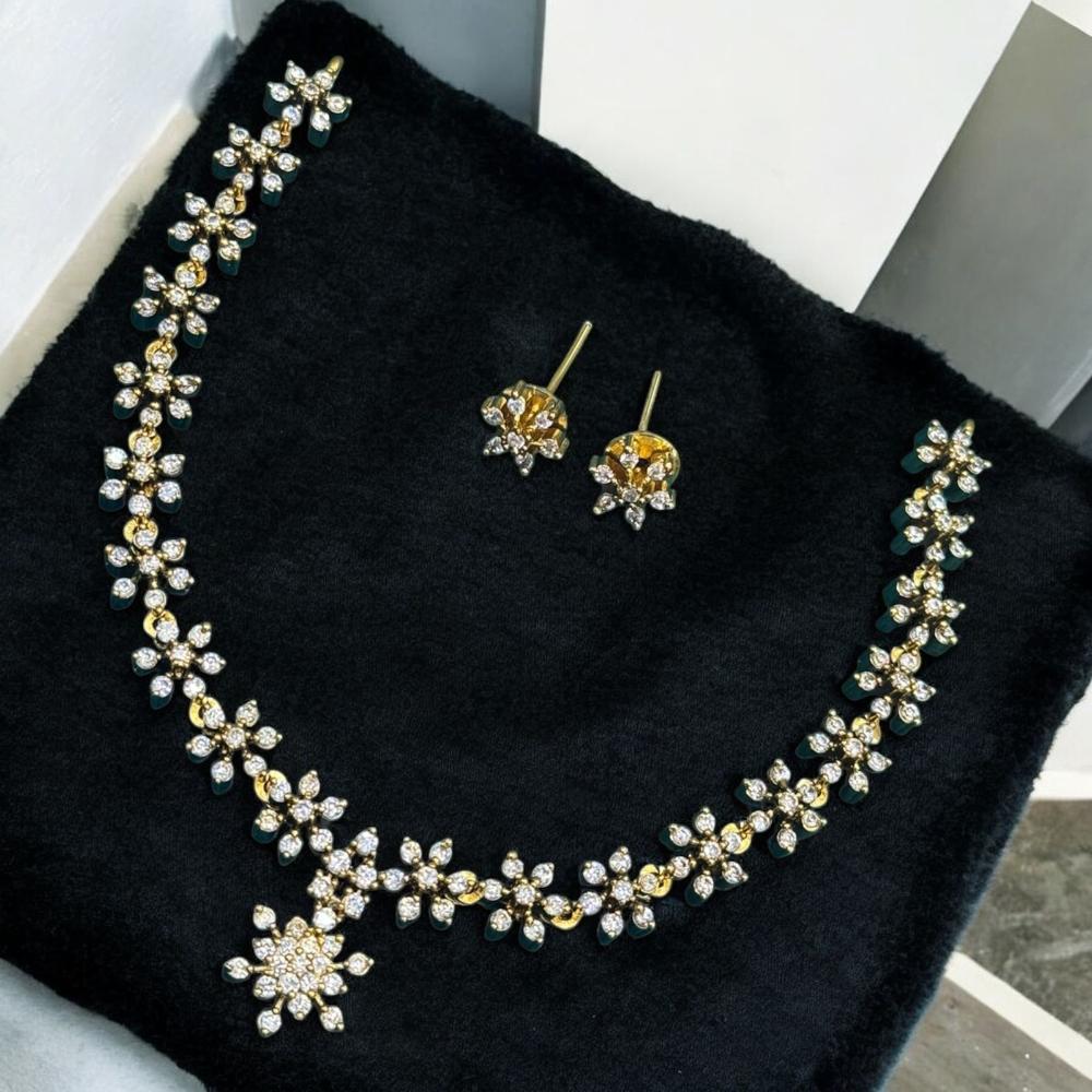 Sona Covering Antique Finish Austrian Stone Necklace Set