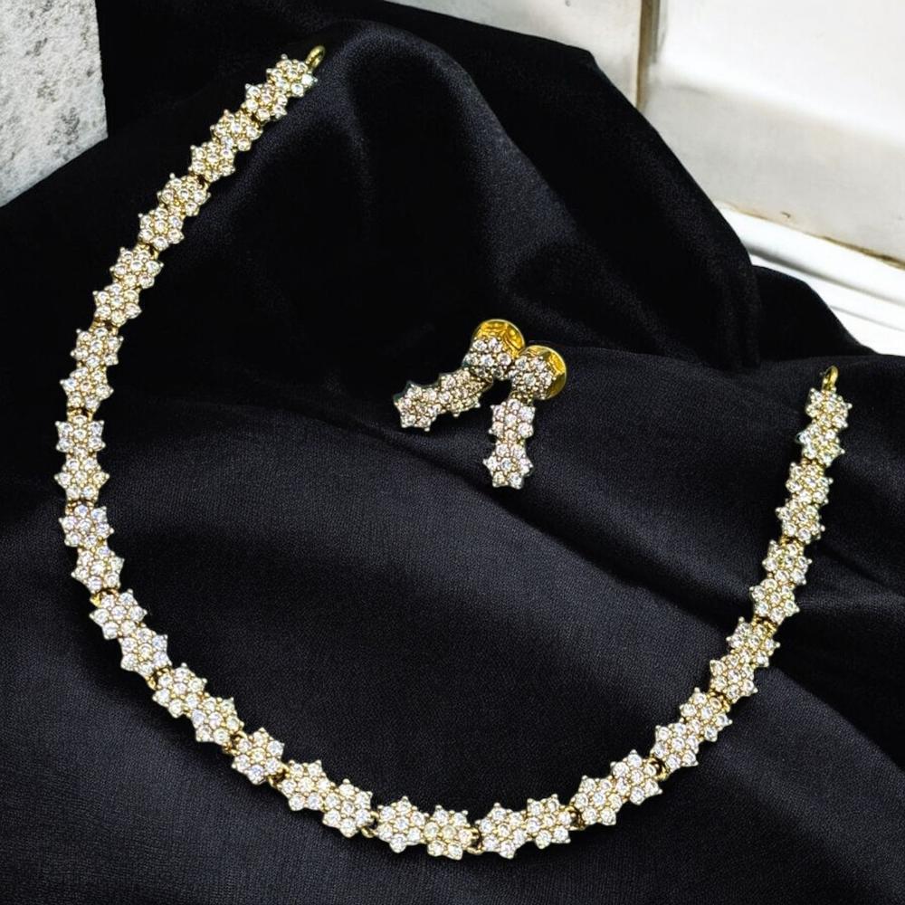 Sona Covering Antique Finish Austrian Stone Necklace Set