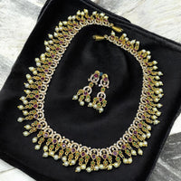 Sona Covering Antique Finish Austrian Stone Necklace Set