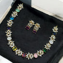 Sona Covering Timeless Shine Gold Plated Crystal Stone Necklace Set