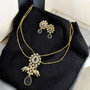 Sona Covering Elegant Austrian And Crystal Stone Necklace with Matching Earrings