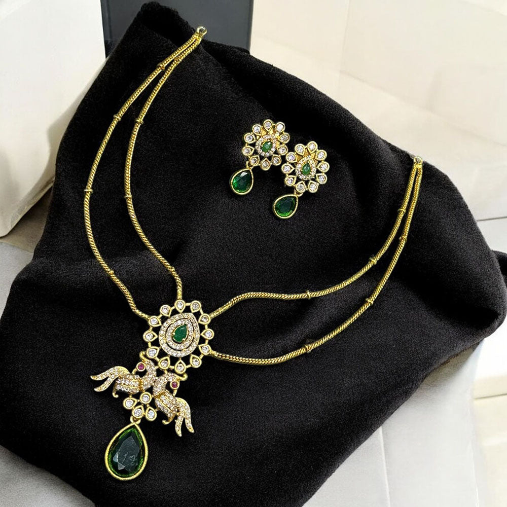 Sona Covering Elegant Austrian And Crystal Stone Necklace with Matching Earrings