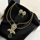 Sona Covering Elegant Austrian And Crystal Stone Necklace with Matching Earrings
