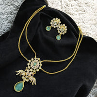 Sona Covering Elegant Austrian And Crystal Stone Necklace with Matching Earrings