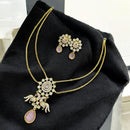 Sona Covering Elegant Austrian And Crystal Stone Necklace with Matching Earrings