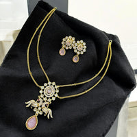Sona Covering Elegant Austrian And Crystal Stone Necklace with Matching Earrings