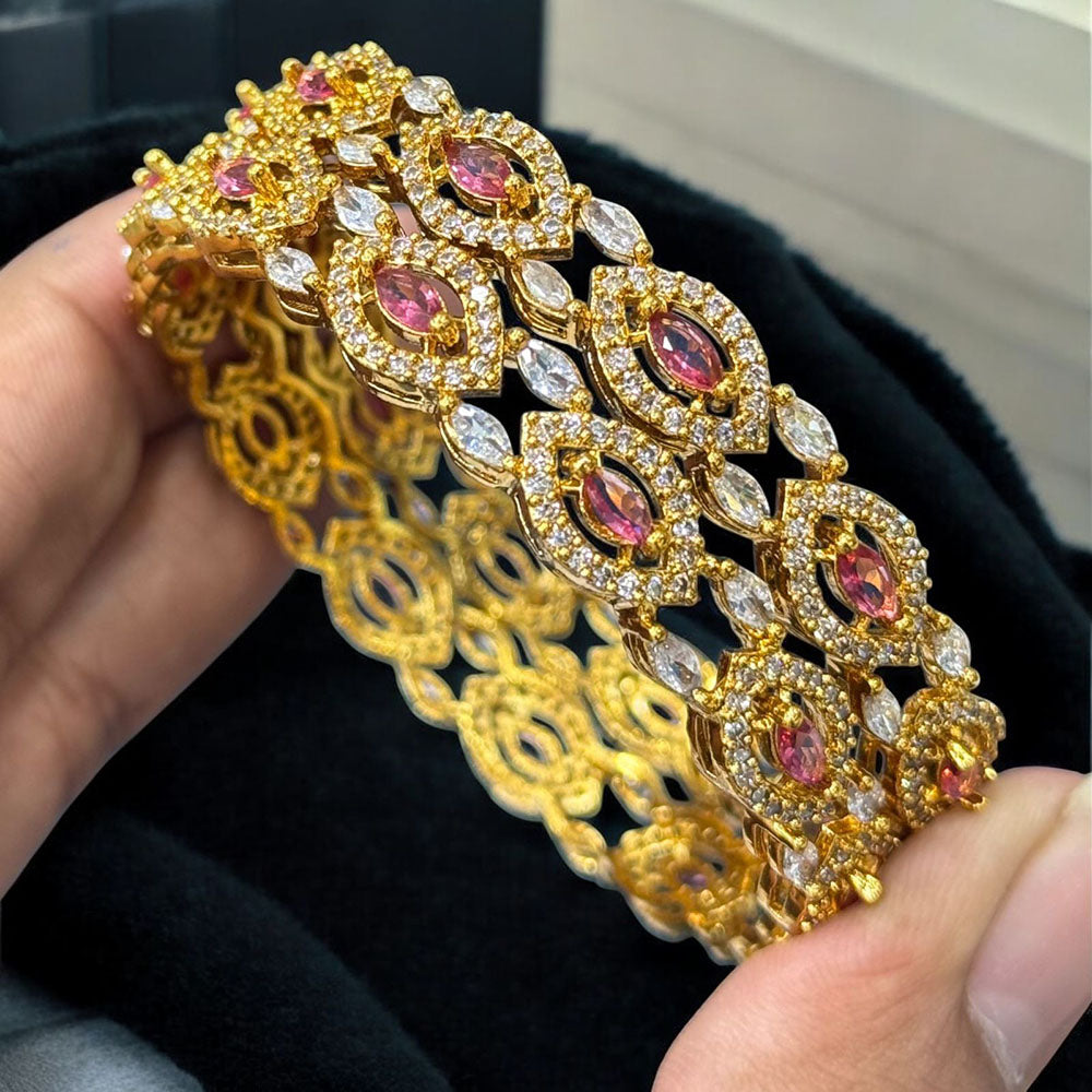 Sona Covering Sparkling American Diamond Bangles For Part Wear