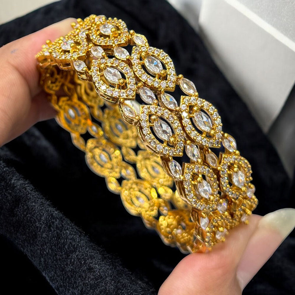 Sona Covering Sparkling American Diamond Bangles For Part Wear