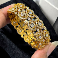 Sona Covering Sparkling American Diamond Bangles For Part Wear