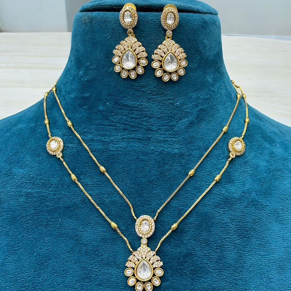 Sona Covering Elegant Austrian And Crystal Stone Necklace with Matching Earrings