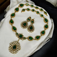 Sona Covering Elegant Austrian And Crystal Stone Necklace with Matching Earrings