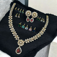 Sona Covering Elegant Austrian And Crystal Stone Necklace with Matching Earrings
