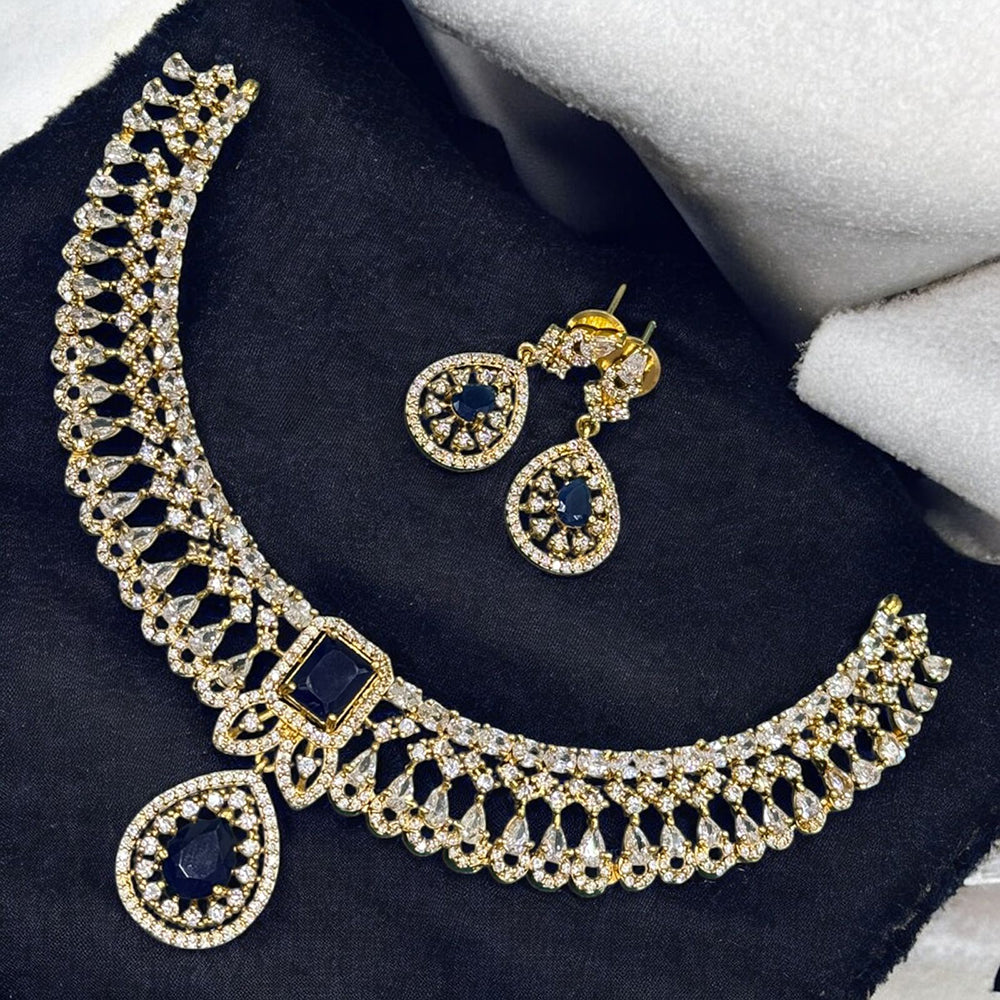 Sona Covering American Diamond Necklace Set with Matching Earrings