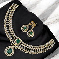 Sona Covering American Diamond Necklace Set with Matching Earrings