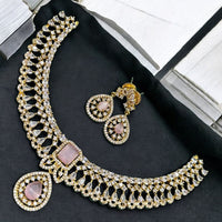 Sona Covering American Diamond Necklace Set with Matching Earrings
