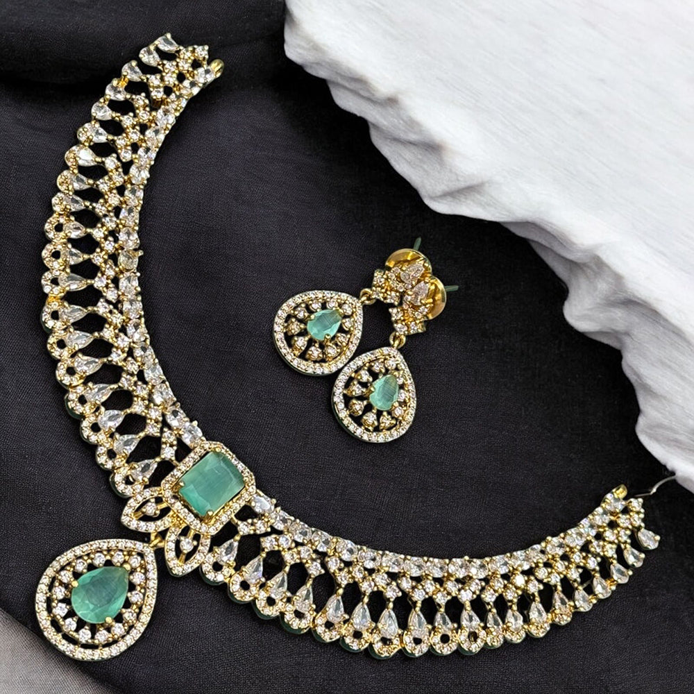 Sona Covering American Diamond Necklace Set with Matching Earrings
