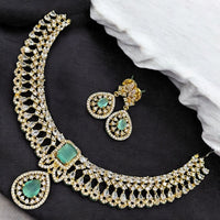 Sona Covering American Diamond Necklace Set with Matching Earrings