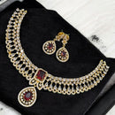 Sona Covering American Diamond Necklace Set with Matching Earrings