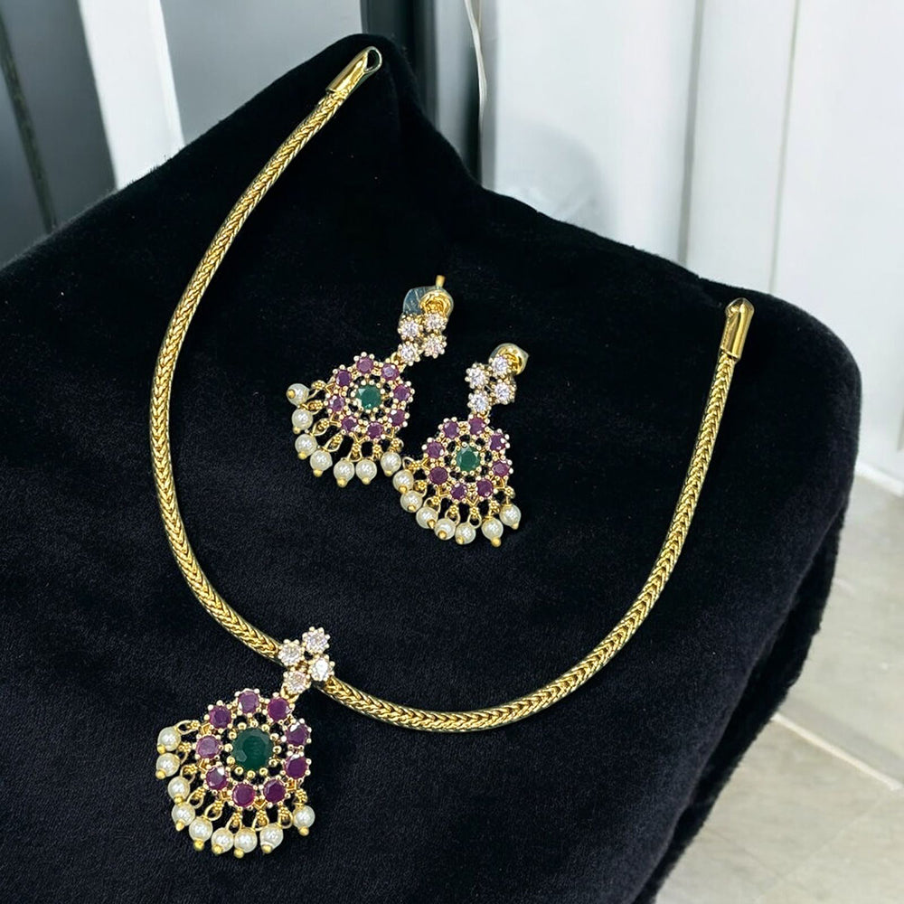 Sona Covering Royal Radiance Pota And Pearl Necklace Set