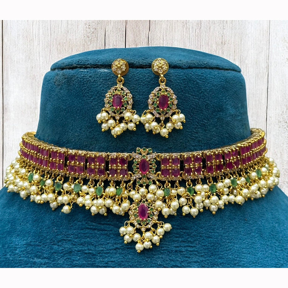 Sona Covering Royal Radiance Pota And Pearl Necklace Set
