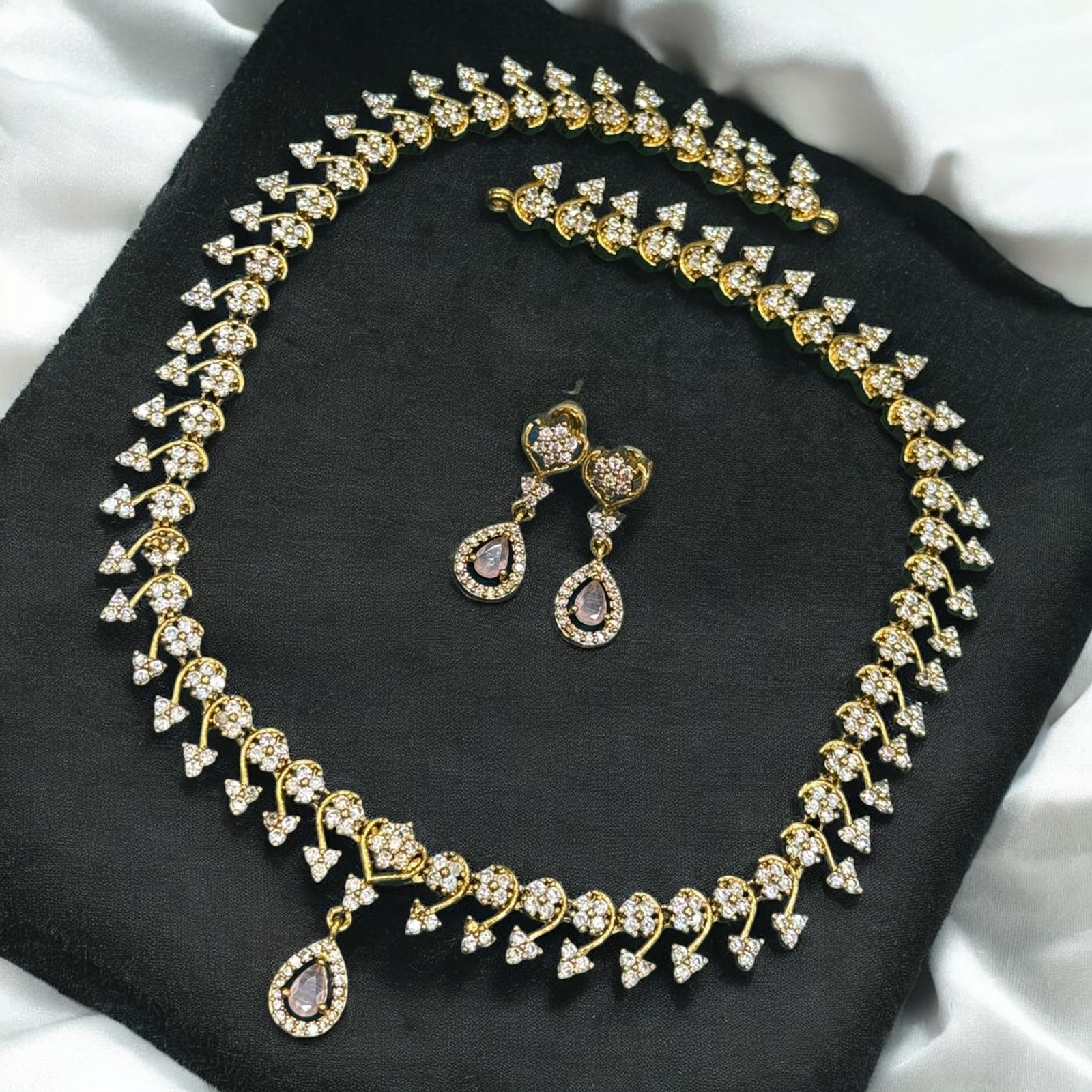 Sona Covering Sparkle Luxe Austrian Stone Necklace set