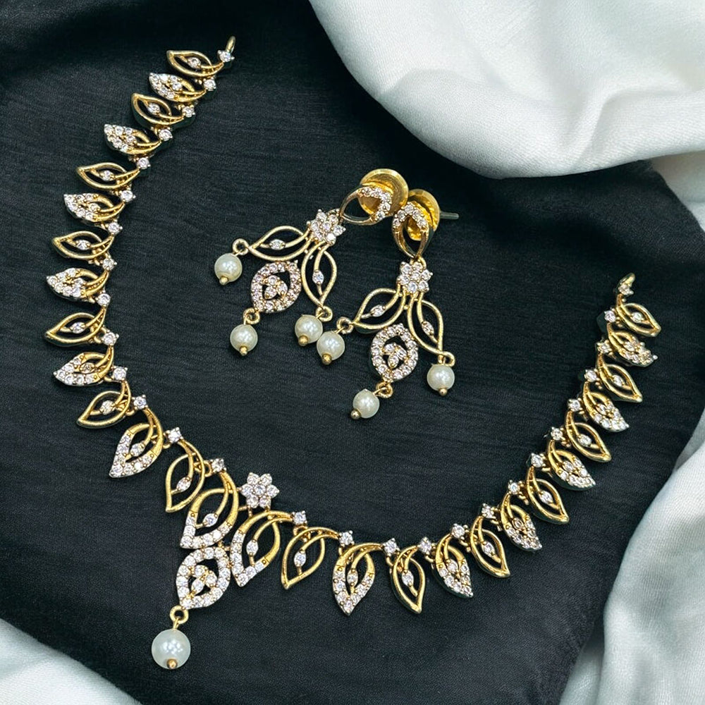Sona Covering Sparkle Luxe Austrian Stone And Pearl Necklace set