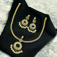 Sona Covering Classic Pearl Drop with Intricate Stonework Necklace Set