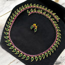 Sona Covering Traditional Paisley Design Long Necklace with Matching Studs