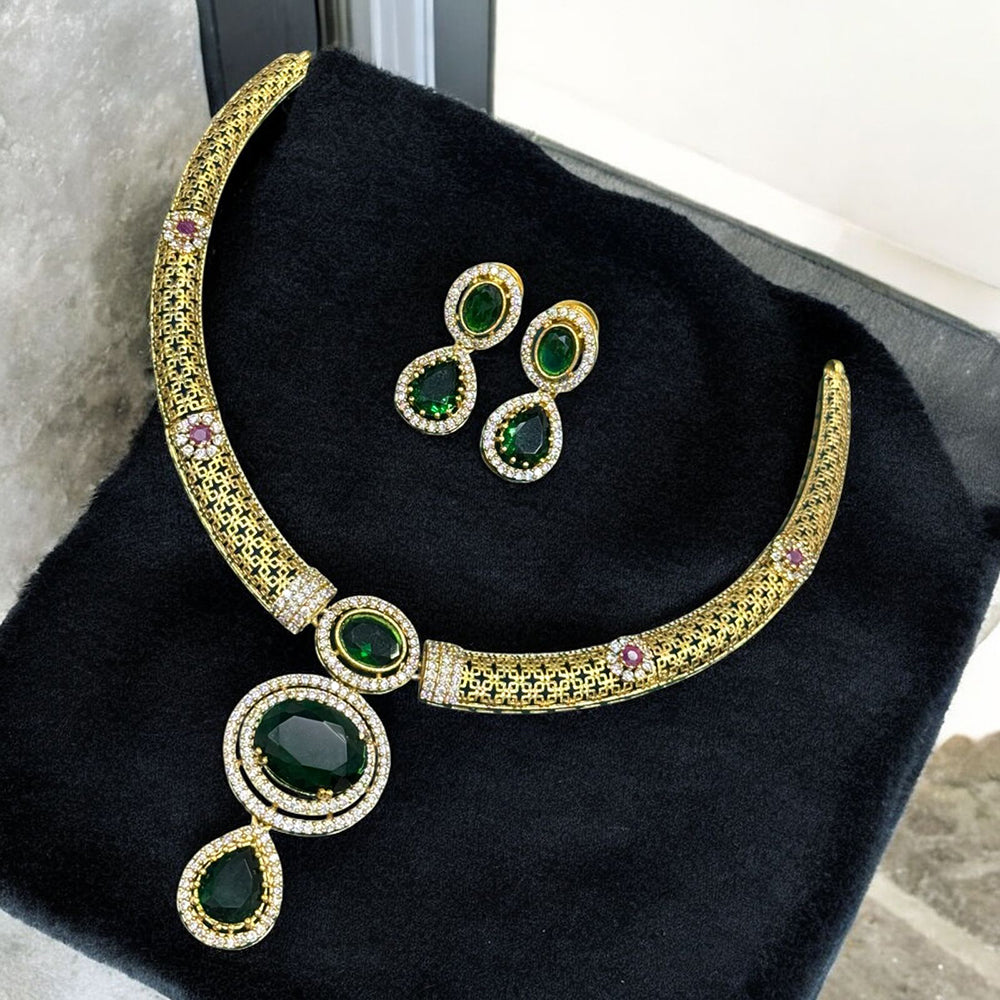 Sona Covering Sparkling Luxe Austrian Stone Necklace set