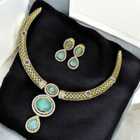 Sona Covering Sparkling Luxe Austrian Stone Necklace set