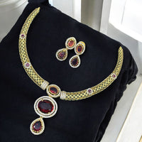 Sona Covering Sparkling Luxe Austrian Stone Necklace set