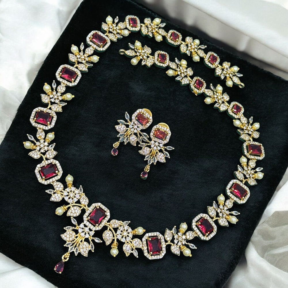 Sona Covering Sparkling Luxe Austrian Stone Necklace set