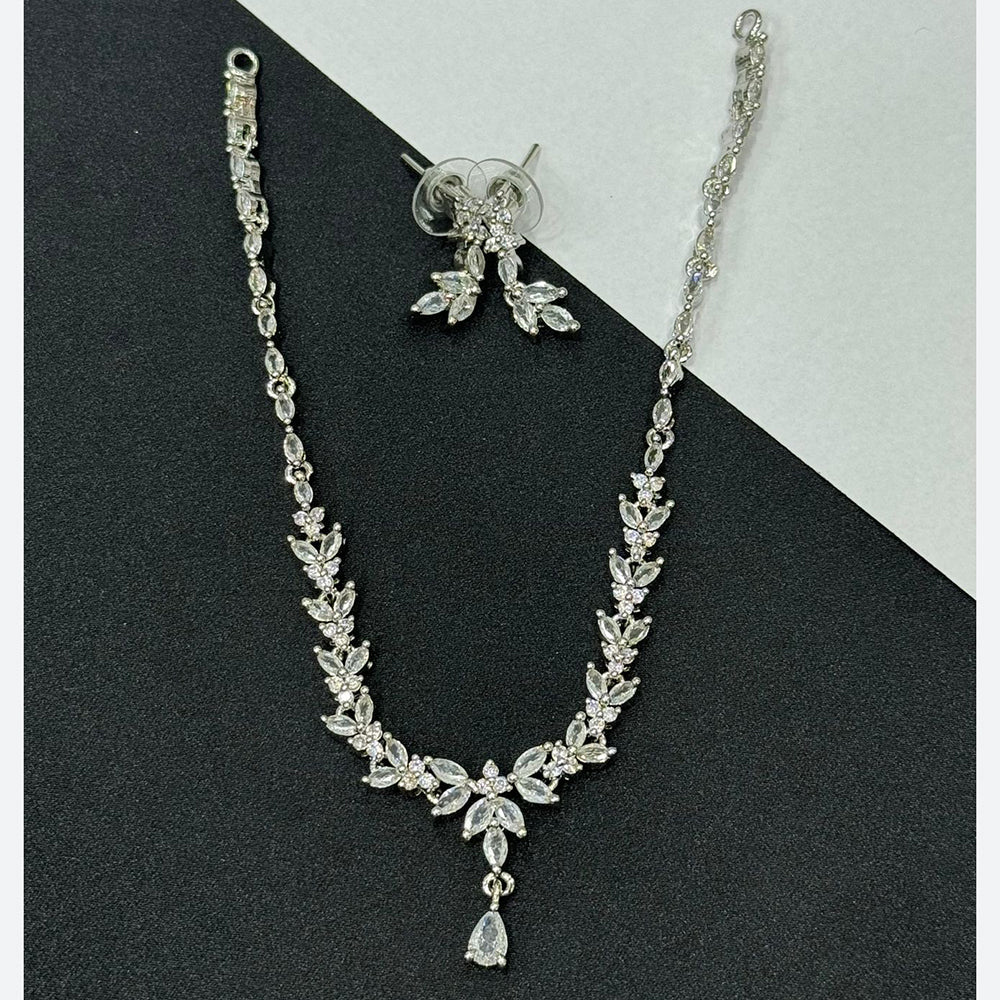 Sona Covering Lightweight Crystal Stone Necklace Set Of Party Wear