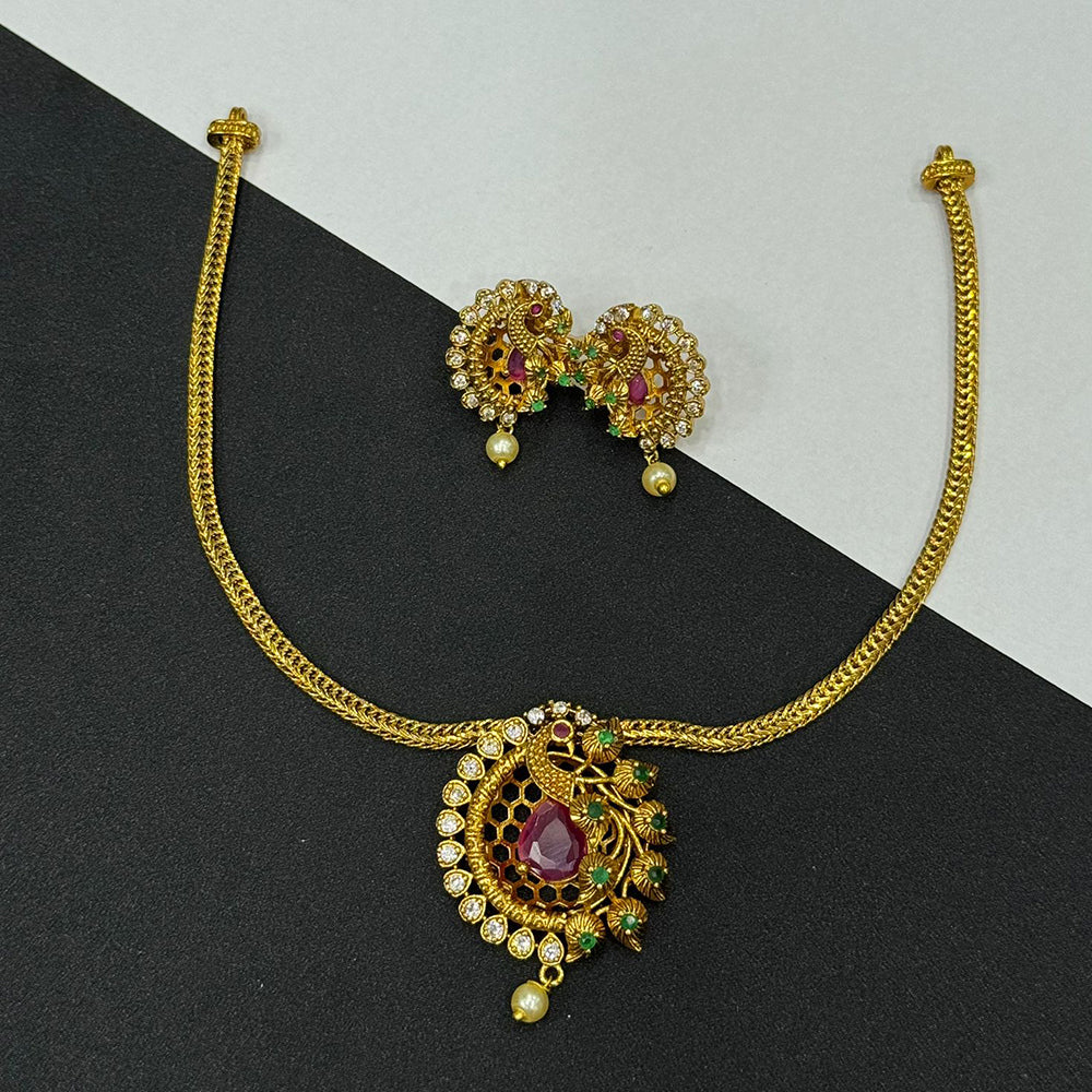 Sona Covering Gorgeous Pota Stone And Pearl Wedding Necklace Set