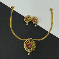 Sona Covering Gorgeous Pota Stone And Pearl Wedding Necklace Set