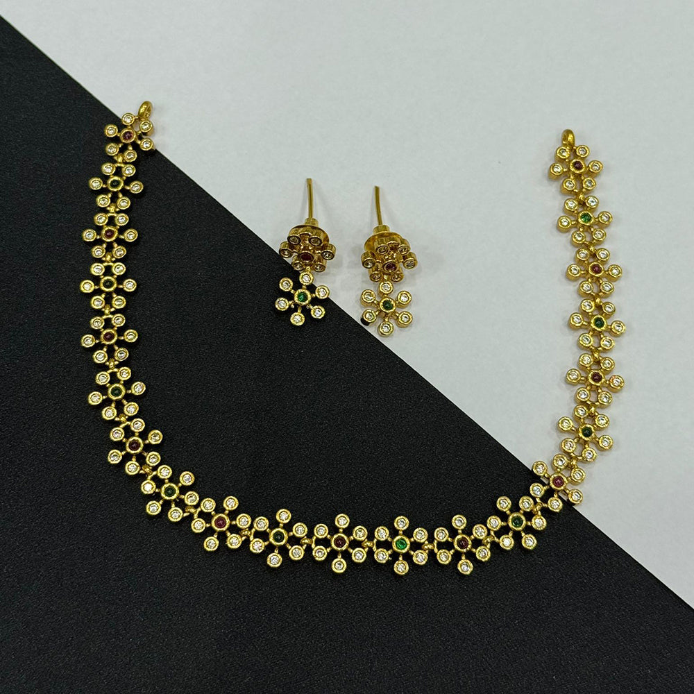 Sona Covering Lightweight Austrian Stone Necklace Set Of Party Wear