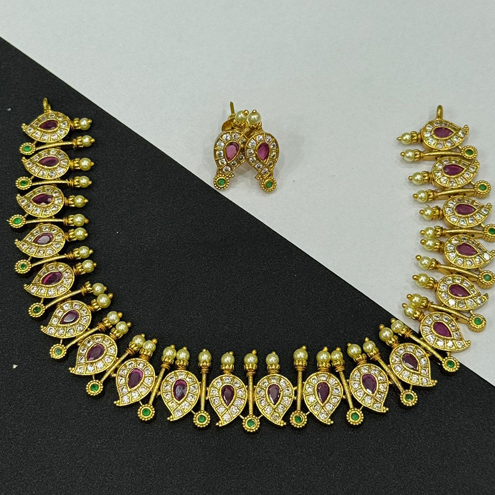 Sona Covering Lightweight Austrian Stone Necklace Set Of Party Wear