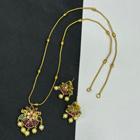 Sona Covering Luxury Austrian Stone With Pota Stone Pearl Necklace Set 