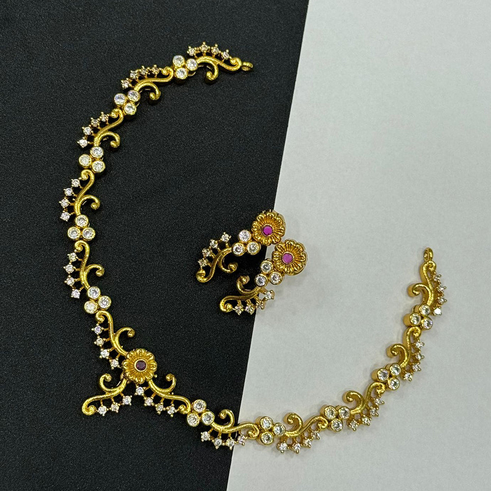 Sona Covering Lightweight Austrian Stone Necklace Set Of Party Wear