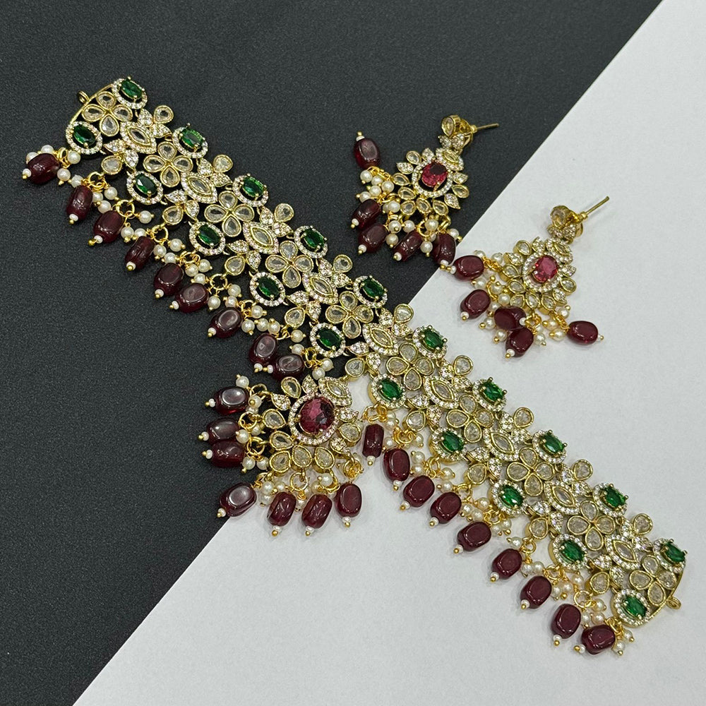 Sona Covering Elegant Crystal And Austrian Stone Beads Choker Necklace Set