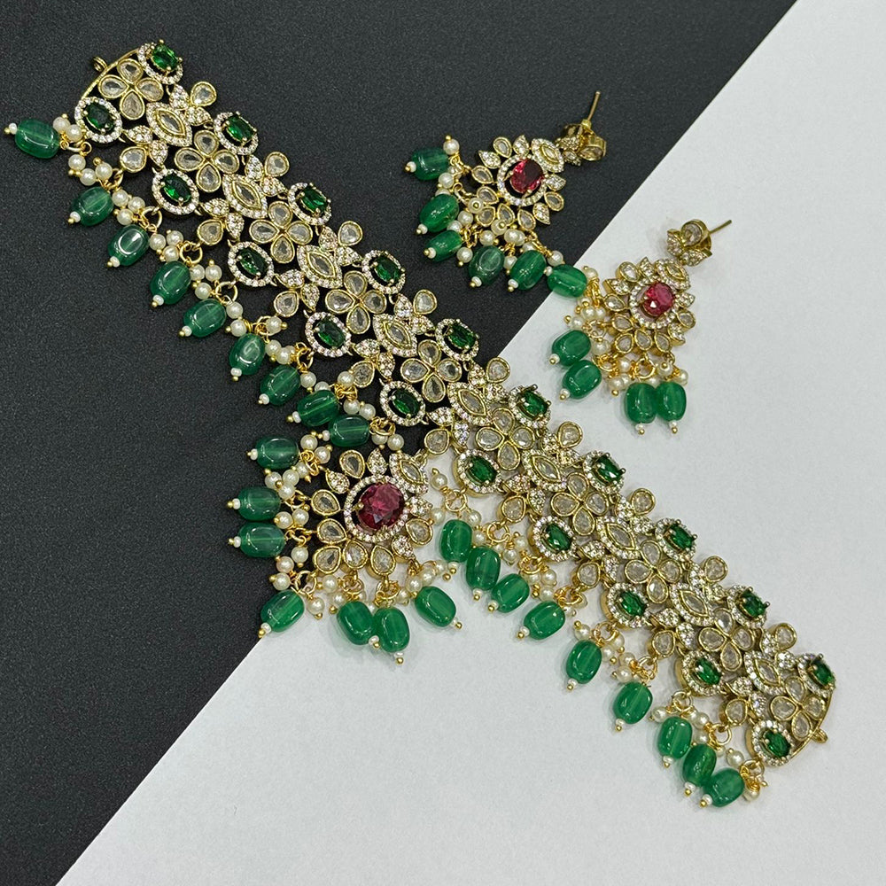 Sona Covering Elegant Crystal And Austrian Stone Beads Choker Necklace Set
