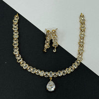 Sona Covering Elegant Crystal Necklace Set with Pretty Earrings  