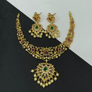 Sona Covering Luxury Austrian Stone With Pota Stone Pearl Necklace Set