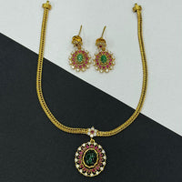 Sona Covering Royal Elegance Pota Stone with Pearl Necklace Set