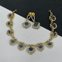 Sona Covering Tribal Fusion American Diamond And Austrian Stone Necklace Set