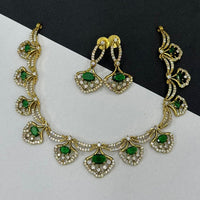 Sona Covering Tribal Fusion American Diamond And Austrian Stone Necklace Set