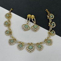 Sona Covering Tribal Fusion American Diamond And Austrian Stone Necklace Set