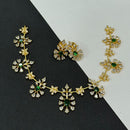 Sona Covering Tribal Fusion American Diamond And Austrian Stone Necklace Set
